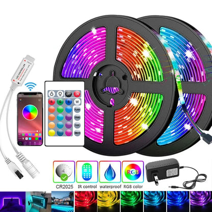 RGB LED Strip Lights 15M 20M 30M Bluetooth Controller Color Changing