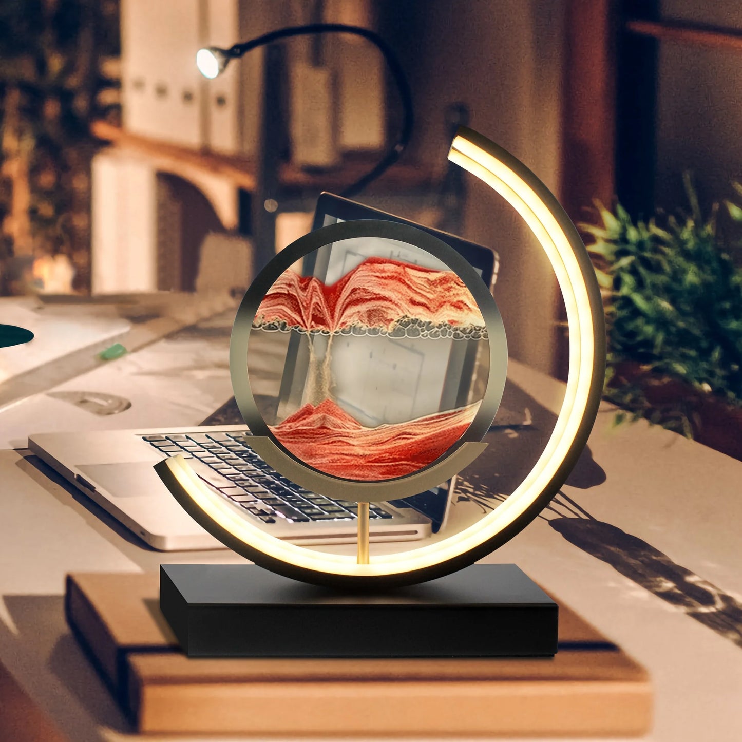 Moving Sand Art Lamp 3D Motion Sand Picture 3 Colors Decor Light