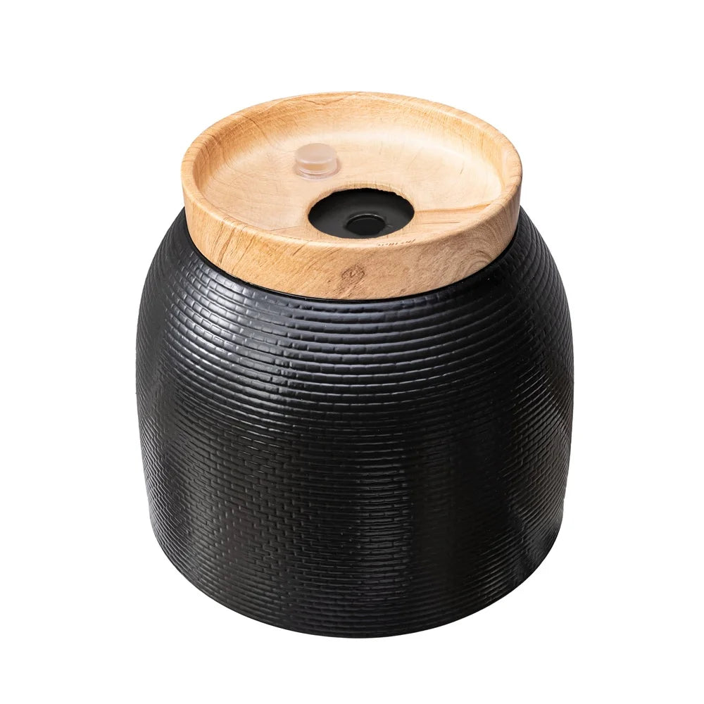 10 Inch Woven Black Ceramic Planter with Stable Base