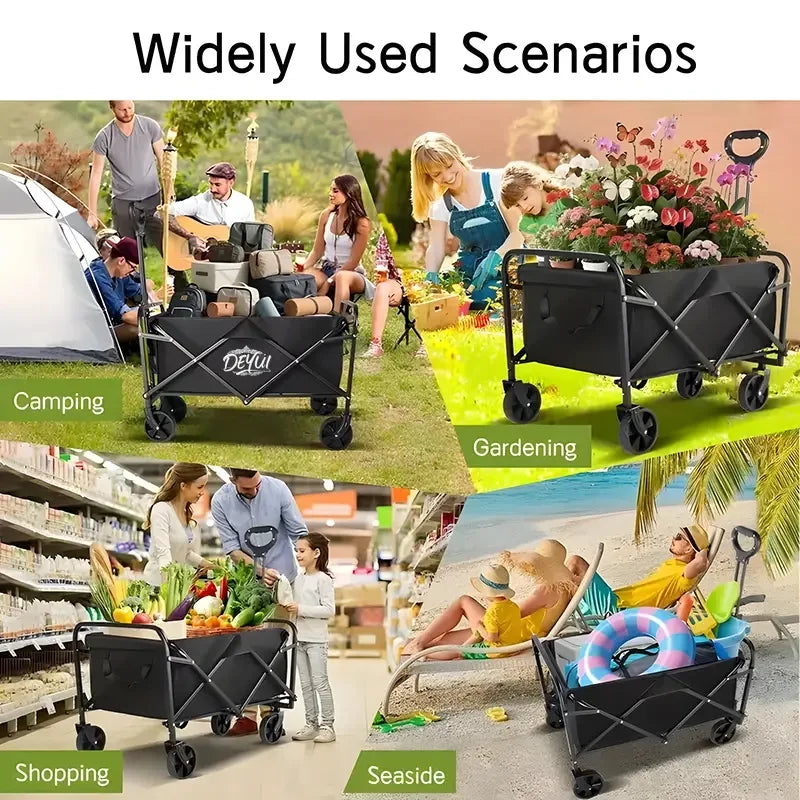 All Terrain Heavy Duty Folding Garden Cart, Large Capacity, 4 Sizes