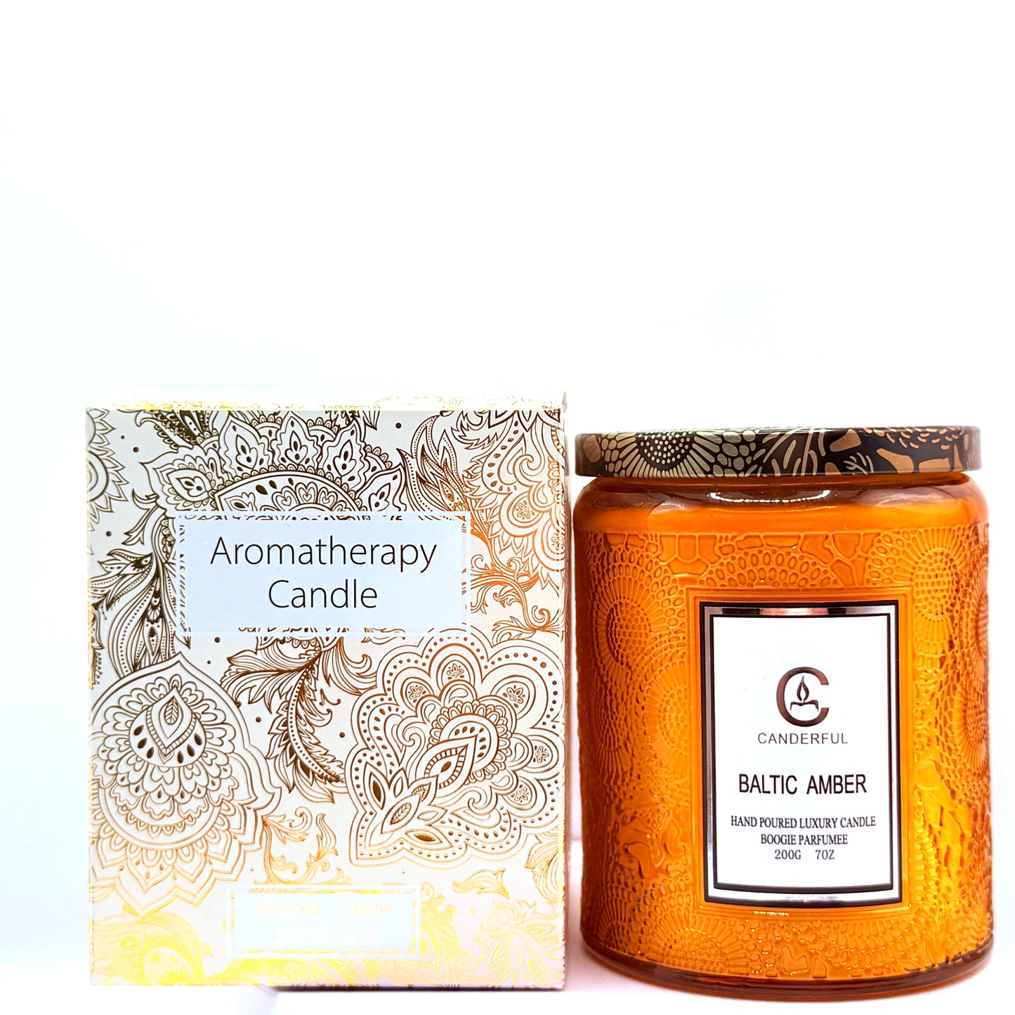 Scented Aromatherapy Candle Embossed Glass 5 Scents 40 Hour Burn