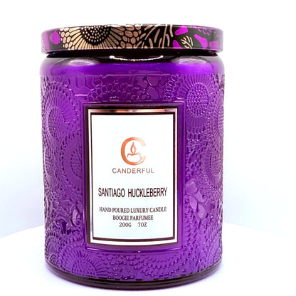 Scented Aromatherapy Candle Embossed Glass 5 Scents 40 Hour Burn