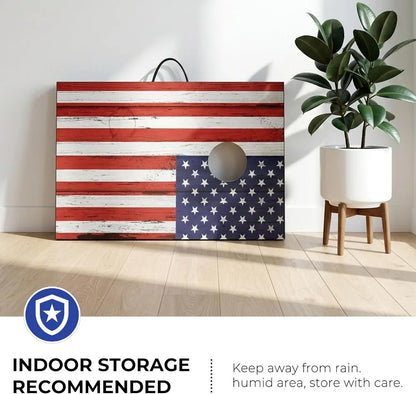 Portable Cornhole Board Set - Premium MDF Wood, 8 Bean Bags