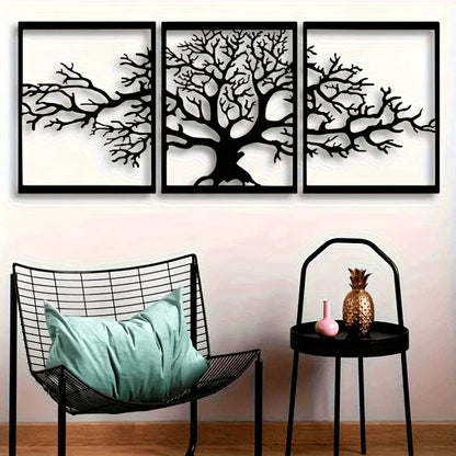 Tree of Life Metal Wall Art 3Pcs Set Unique Wall Hanging Decor