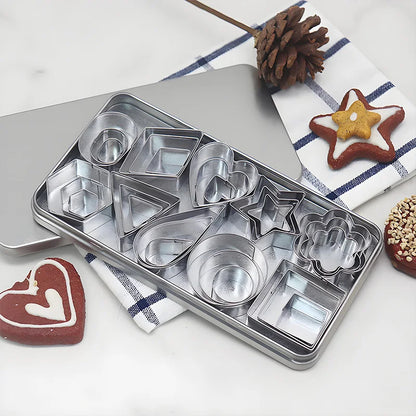 Cookie Cutter Set Stainless Steel Geometric Shapes with Clay Molds