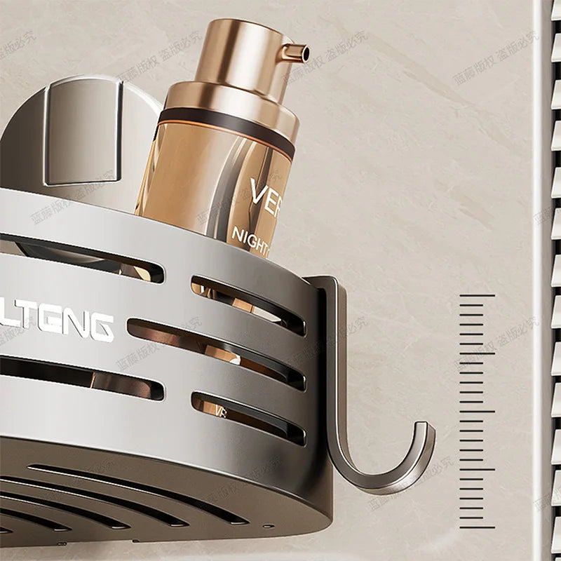 Suction Shower Caddy Corner Stainless Steel No Drill Rustproof Hooks