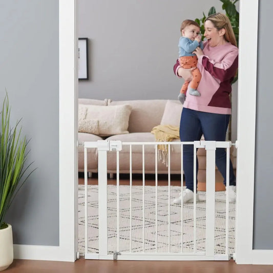 Easy Install Walk Thru Baby/Pet Gate for Doorway With Door,