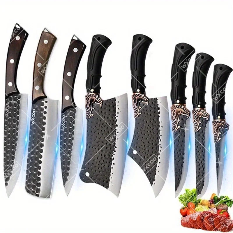 Professional Kitchen Knife Set 8PCS Stainless Steel Forged Chef Set