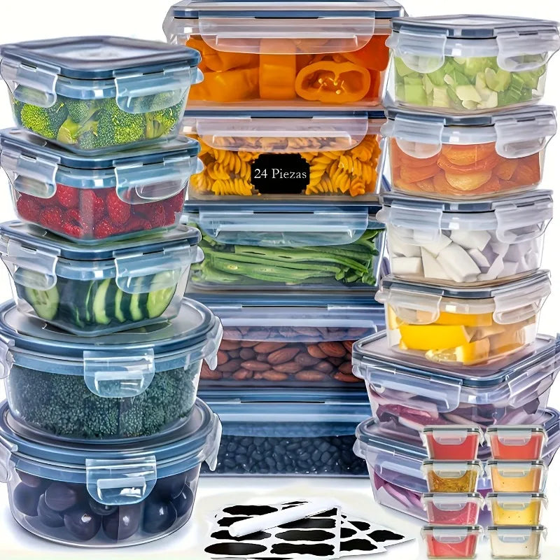 Airtight Food Storage Containers Set 48Pcs BPA Free Kitchen Organizer