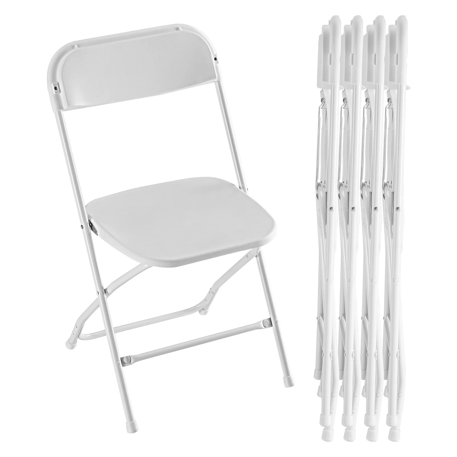 Folding Chair Plastic Seat Metal Frame 330LB Lightweight Portable