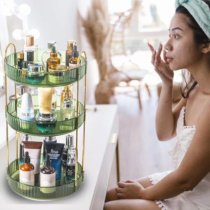3 Tier Rotating Organizer High Capacity Countertop Storage Rack