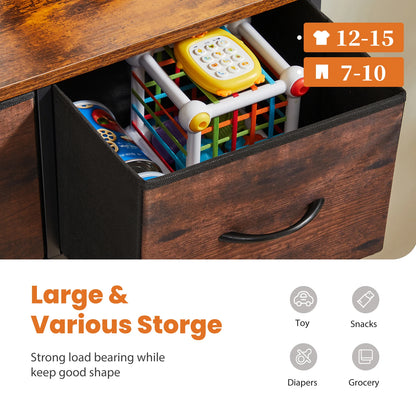 9 Drawer Dresser Tall Chest Organizer with Fabric Drawers