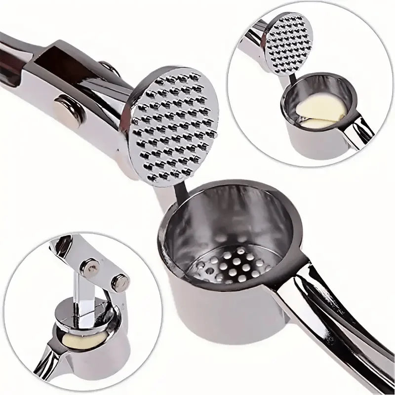 Stainless Steel Garlic Press Heavy Duty Mincer Easy Clean Kitchen Tool