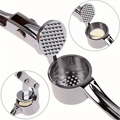 Stainless Steel Garlic Press Heavy Duty Mincer Easy Clean Kitchen Tool