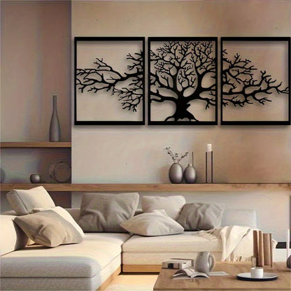 Tree of Life Metal Wall Art 3Pcs Set Unique Wall Hanging Decor