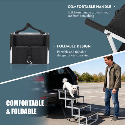 Dog Steps Foldable Portable Pet Stairs Non-Slip Reinforced Design