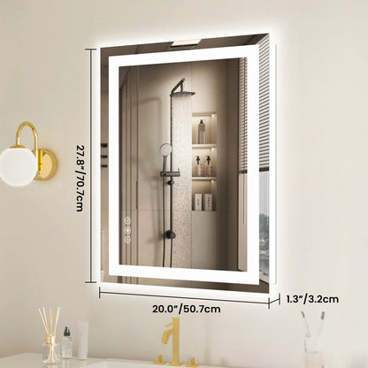 LED Mirror Tempered Glass with Memory Function Front & Backlit Light