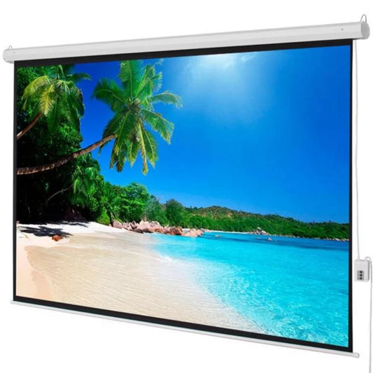 Motorized Projector Screen 80x60 Inch Viewing Area Remote Control