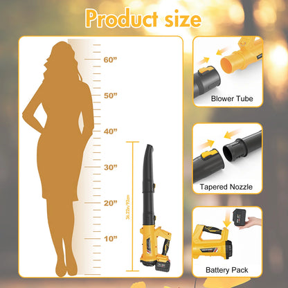 Cordless Electric Air Blower 21V Batteries Fast Charger LCD