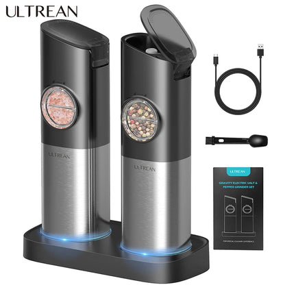 Electric Salt and Pepper Grinder Stainless Steel Adjustable Fineness