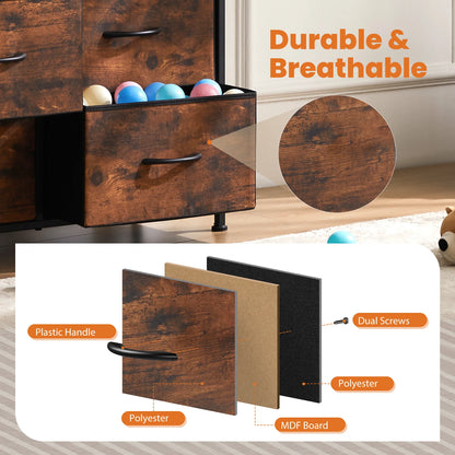 9 Drawer Dresser Tall Chest Organizer with Fabric Drawers