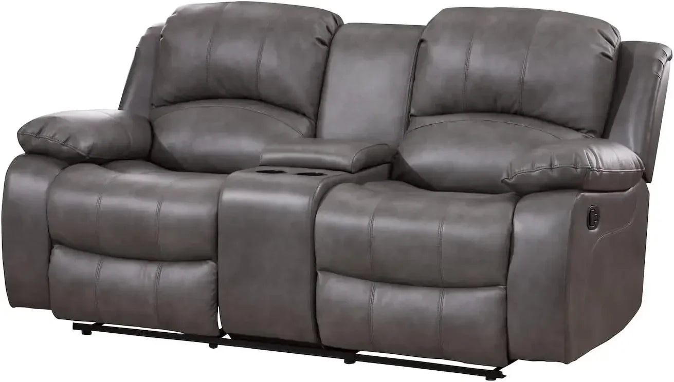 Reclining Sofa and Loveseat Set 2 PC Leather Air Couch