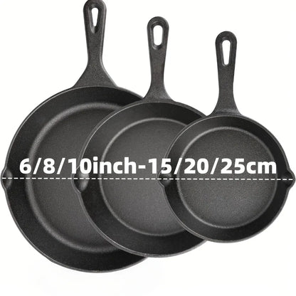 Cast Iron Skillet Set 3PCS Pre-Seasoned Non-Stick