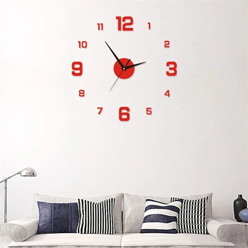 DIY Digital Wall Clock Luminous Silent 5 Color Modern Home Decor