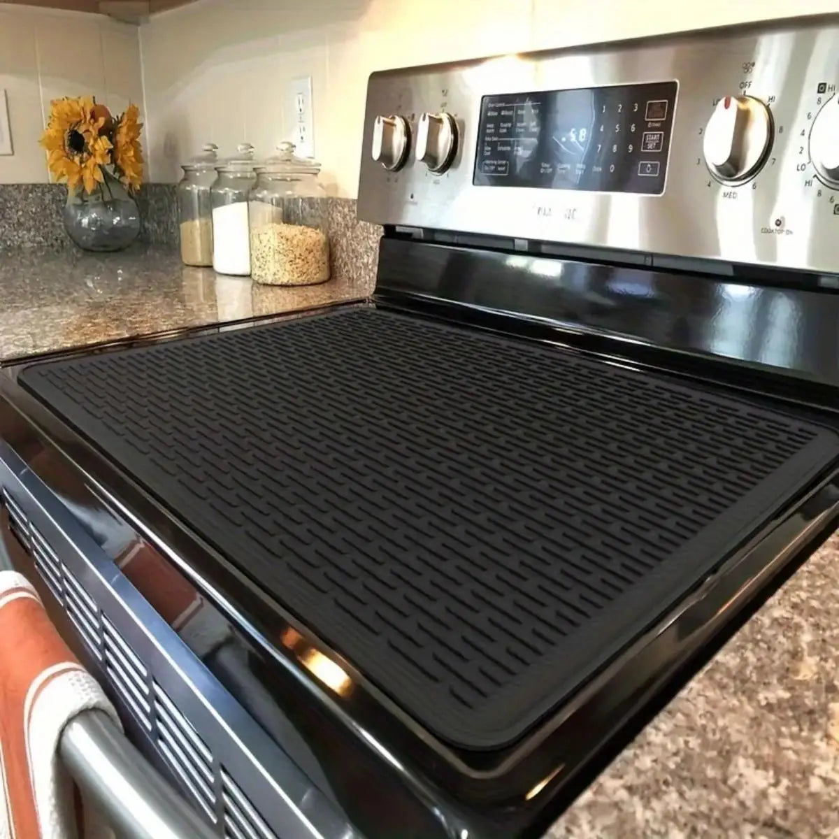 Silicone Stove Top Mat for Glass Stove Top, Electric Stove Protector, XL, Dish Drying Mat