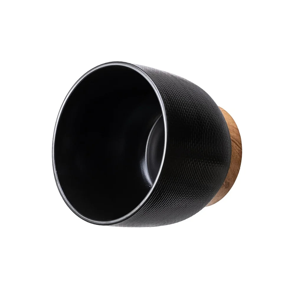 10 Inch Woven Black Ceramic Planter with Stable Base