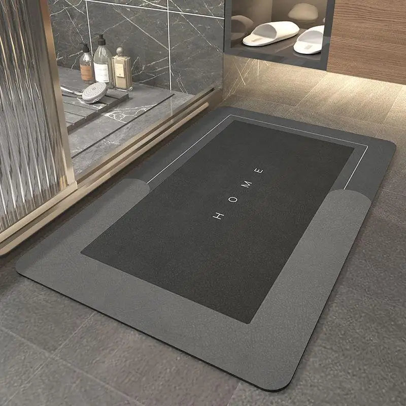 Diatomite Bath Mat Super Absorbent Non Slip Quick Dry Bathroom Mat
