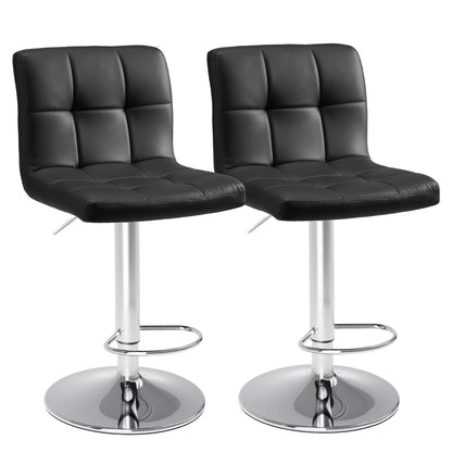 PU Leather Bar Stools Set of 3 26 Inch Swivel Counter Height Chairs