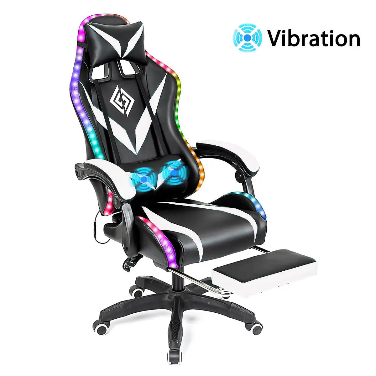 Gaming Chair with Speakers RGB Massage Recliner Bluetooth