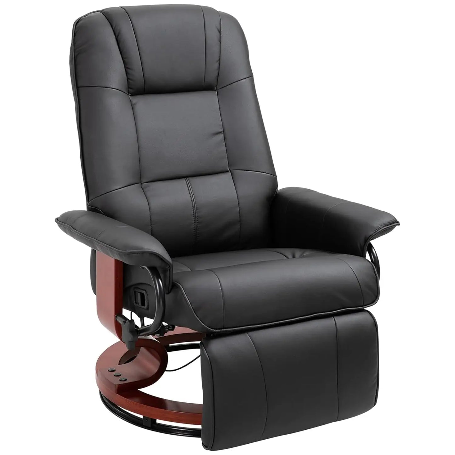 Faux Leather Recliner Chair Manual Swivel Lounge Chair With Footrest