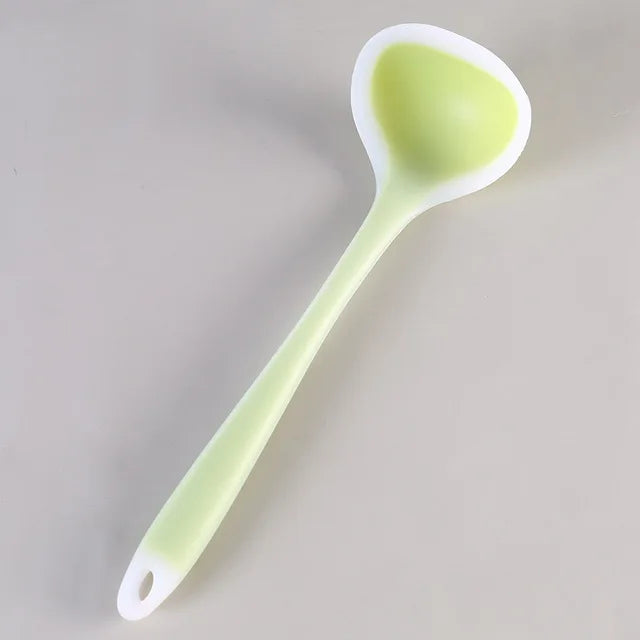 Silicone Soup Ladle 29cm Long Handle Heat Resistant Round Scoop