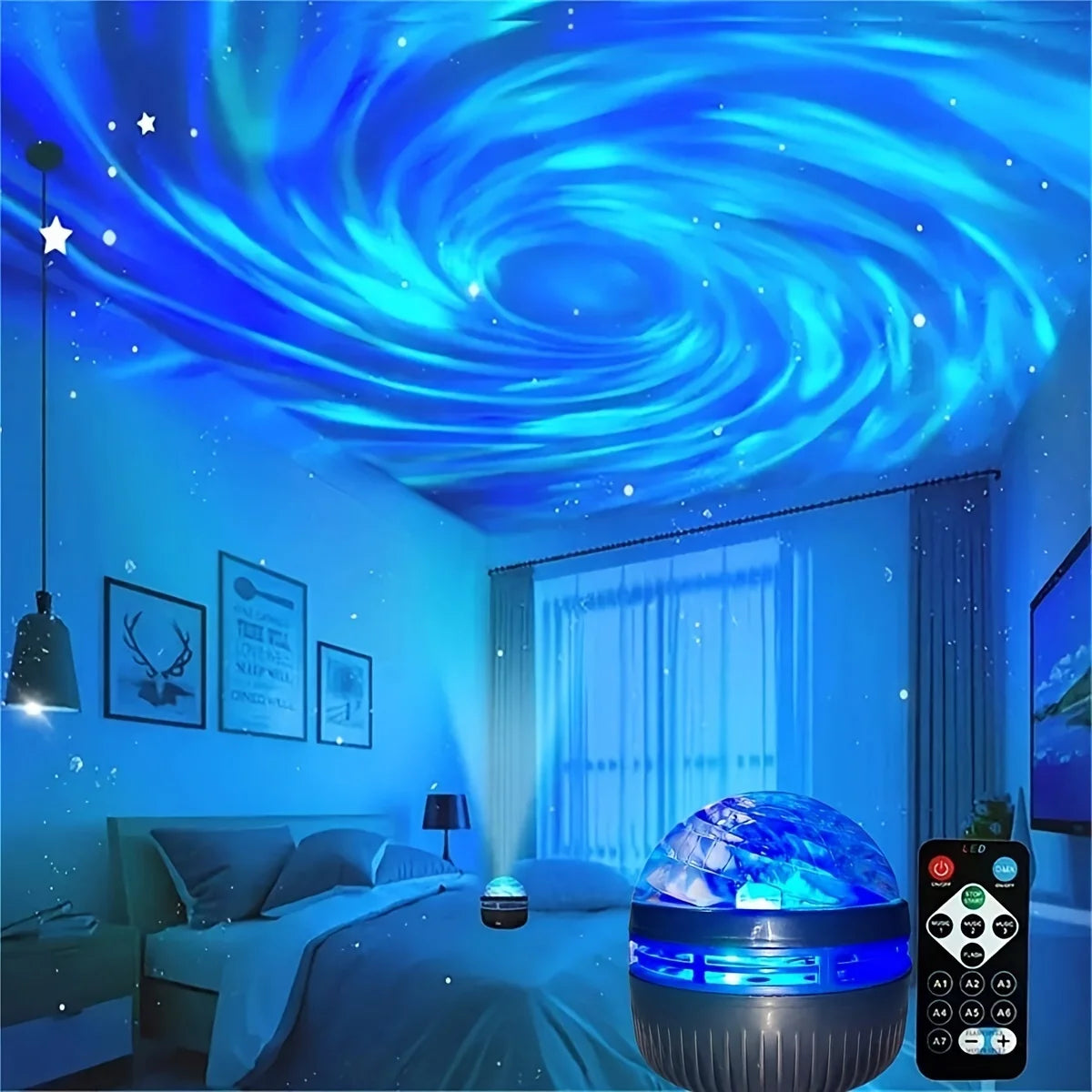 Galaxy Projector Night Light LED Starry Sky Remote USB Rechargeable