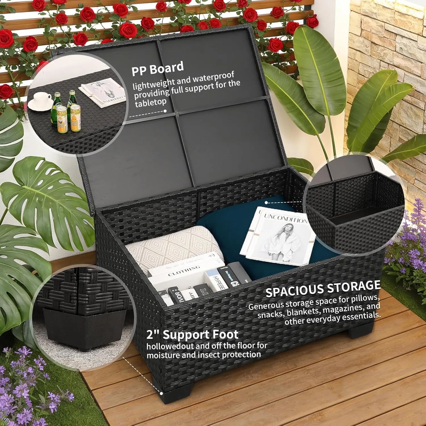 Outdoor Patio Set with Propane Fire Pit Table