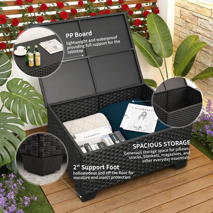 Outdoor Patio Set with Propane Fire Pit Table