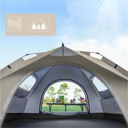 Outdoor Tent w/ 2 Doors, 2 Windows, One-Lift Automatic Open