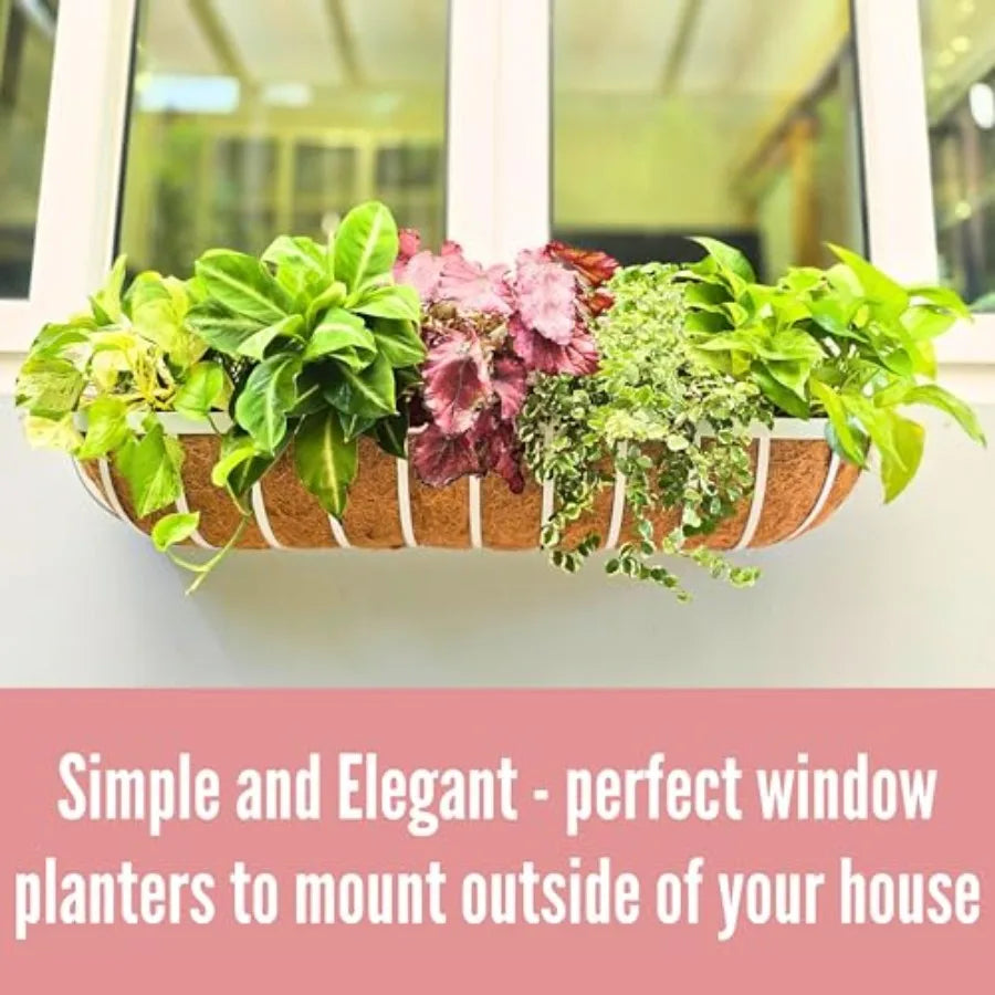 Outdoor Hanging Planter Boxes 30 Inch 2 Pack Coco Liner