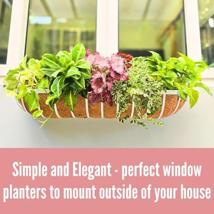 Outdoor Hanging Planter Boxes 30 Inch 2 Pack Coco Liner