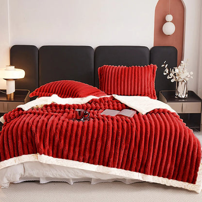 Weighted Blanket Soft Warm Fleece with Sherpa Cozy Comfort Bedding