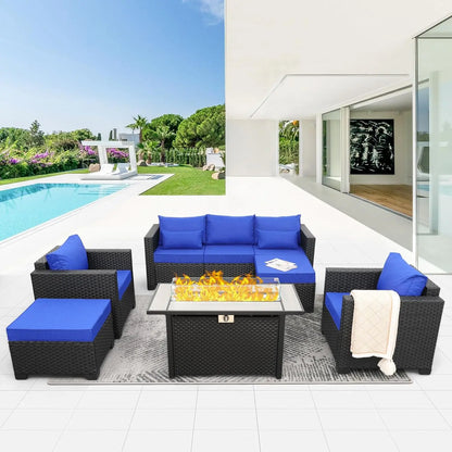 Outdoor Patio Set with Propane Fire Pit Table