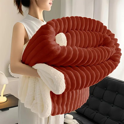 Weighted Blanket Soft Warm Fleece with Sherpa Cozy Comfort Bedding