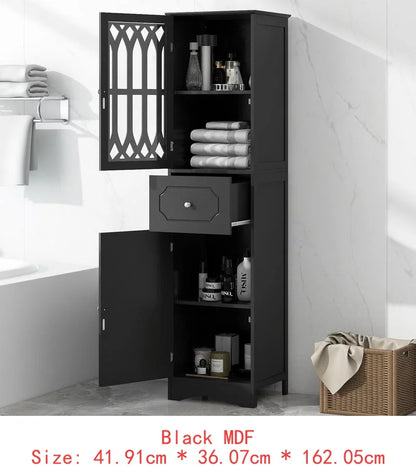 Freestanding Storage Cabinet Tall with Drawer Acrylic Door