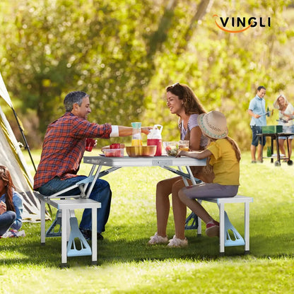 4Ft Folding Picnic Table, Weight capacity 265 Lbs,, Lightweight, Fold Up, Carrying Case