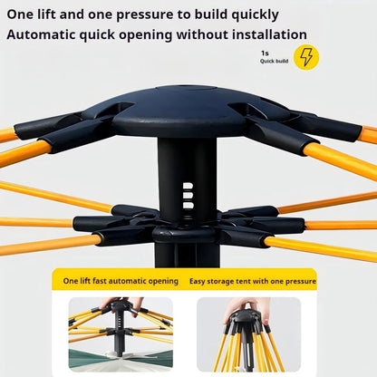 Outdoor Tent w/ 2 Doors, 2 Windows, One-Lift Automatic Open