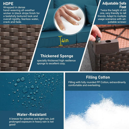 6 Piece Patio Set With Fire Pit Table 45 Inch Propane Outdoor Furniture