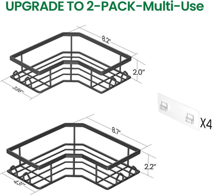 Stainless Steel Shower Caddy 2 Pack No Drill Corner Bathroom Organizer