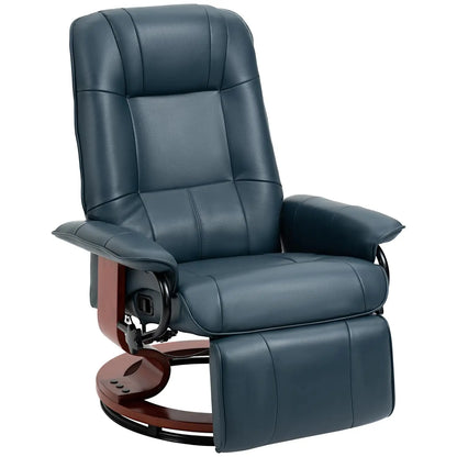 Faux Leather Recliner Chair Manual Swivel Lounge Chair With Footrest